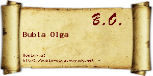 Bubla Olga névjegykártya