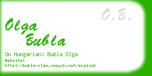 olga bubla business card